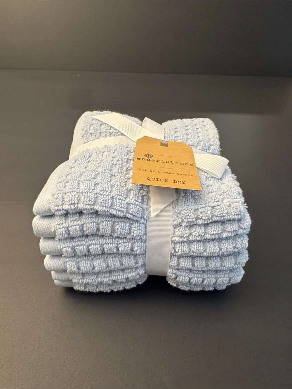 10pc ECOEXISTENCE Quick Dry 100% Cotton Oversized Bath Towel Set - Powder Blue